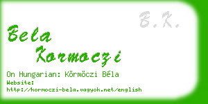 bela kormoczi business card