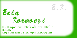 bela kormoczi business card